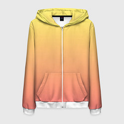 Мужская толстовка на молнии Градиент нежный жёлто-розовый