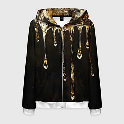 Мужская толстовка на молнии Мед на коричневой текстуре