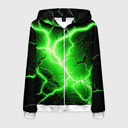 Толстовка 3D на молнии мужская Color green black, цвет: 3D-белый