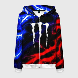 Мужская толстовка на молнии Monster energy молнии неон