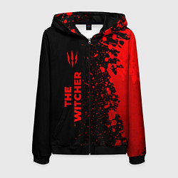 Мужская толстовка на молнии The Witcher - red gradient по-вертикали