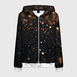 Толстовка 3D на молнии мужская Черный текстурный фон, цвет: 3D-белый