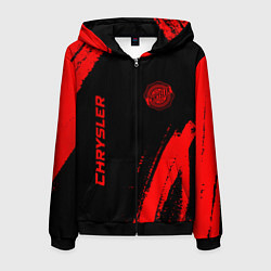 Толстовка 3D на молнии мужская Chrysler - red gradient вертикально, цвет: 3D-черный