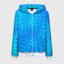 Мужская толстовка на молнии Голубой неоновый абстрактная текстура
