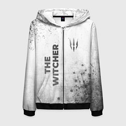 Мужская толстовка на молнии The Witcher - white gradient вертикально