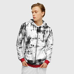 Толстовка 3D на молнии мужская Color black and white, цвет: 3D-красный — фото 2