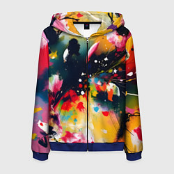 Толстовка 3D на молнии мужская Глубокая абстракция, цвет: 3D-синий