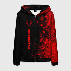 Мужская толстовка на молнии Evangelion - red gradient по-вертикали