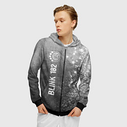Толстовка 3D на молнии мужская Blink 182 - grey gradient по-вертикали, цвет: 3D-черный — фото 2