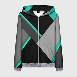 Толстовка 3D на молнии мужская Multicoloured, цвет: 3D-меланж