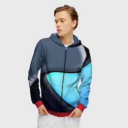 Толстовка 3D на молнии мужская Разноцветный, цвет: 3D-красный — фото 2