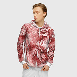 Толстовка 3D на молнии мужская Черепа лошадей - эскиз, цвет: 3D-белый — фото 2