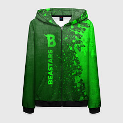 Мужская толстовка на молнии Beastars - green gradient по-вертикали