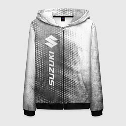Мужская толстовка на молнии Suzuki - grey gradient по-вертикали