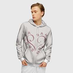 Толстовка 3D на молнии мужская Святая святых, цвет: 3D-белый — фото 2