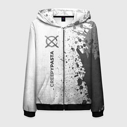 Толстовка 3D на молнии мужская CreepyPasta - white gradient по-вертикали, цвет: 3D-черный