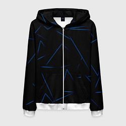Толстовка 3D на молнии мужская Color blue line, цвет: 3D-белый