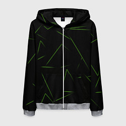 Толстовка 3D на молнии мужская Color green line, цвет: 3D-меланж