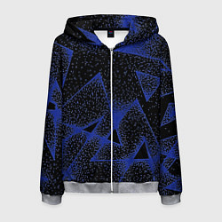 Толстовка 3D на молнии мужская Triangles with dots, цвет: 3D-меланж