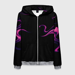 Толстовка 3D на молнии мужская Color pink abstraction, цвет: 3D-меланж