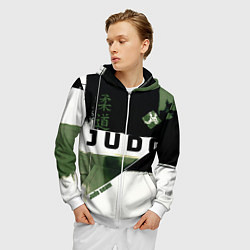 Толстовка 3D на молнии мужская Время дзюдо, цвет: 3D-белый — фото 2