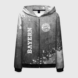 Толстовка 3D на молнии мужская Bayern - grey gradient вертикально, цвет: 3D-черный