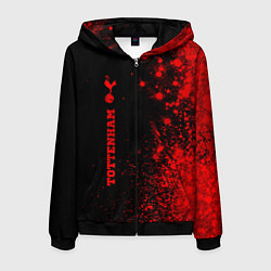 Толстовка 3D на молнии мужская Tottenham - red gradient по-вертикали, цвет: 3D-черный
