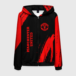 Мужская толстовка на молнии Manchester United - red gradient вертикально