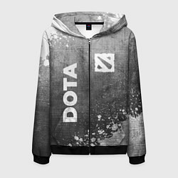 Толстовка 3D на молнии мужская Dota - grey gradient вертикально, цвет: 3D-черный