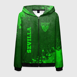 Толстовка 3D на молнии мужская Sevilla - green gradient вертикально, цвет: 3D-черный