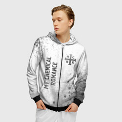Толстовка 3D на молнии мужская My Chemical Romance - white gradient вертикально, цвет: 3D-черный — фото 2