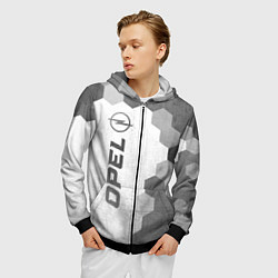Толстовка 3D на молнии мужская Opel - white gradient по-вертикали, цвет: 3D-черный — фото 2