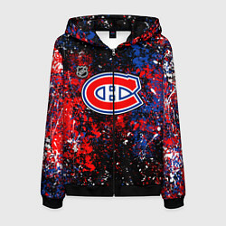 Толстовка 3D на молнии мужская Montreal Canadiens NHL black, цвет: 3D-черный