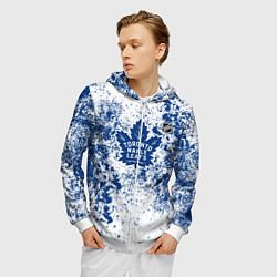 Толстовка 3D на молнии мужская Toronto Maple Leafs NHL white, цвет: 3D-белый — фото 2