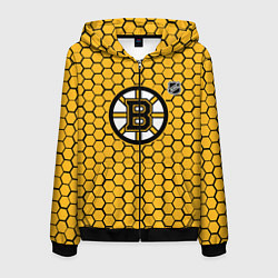 Мужская толстовка на молнии Бостон Брюинз - желтые соты