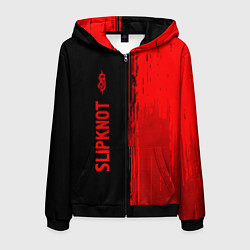 Толстовка 3D на молнии мужская Slipknot - red gradient по-вертикали, цвет: 3D-черный