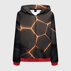 Мужская толстовка на молнии Серая текстура из сот