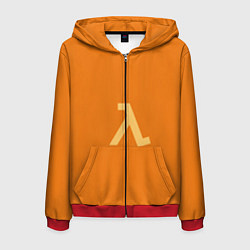 Толстовка 3D на молнии мужская Half-Life orange, цвет: 3D-красный