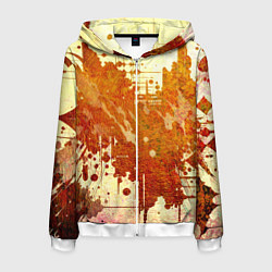 Толстовка 3D на молнии мужская Абстракция - sunspot, цвет: 3D-белый