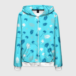 Мужская толстовка на молнии Текстура голубой гавайской рубашки