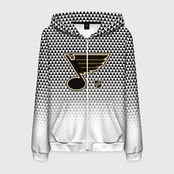 Мужская толстовка на молнии Сент Луис Блюз - белый градиент