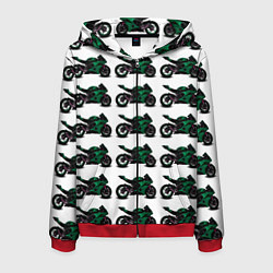 Мужская толстовка на молнии Motorbike dark green