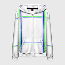 Мужская толстовка на молнии Neon white green light blue