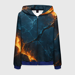 Мужская толстовка на молнии Разлом плит с огнем