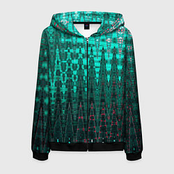 Мужская толстовка на молнии Нефритовый зелёный абстракция