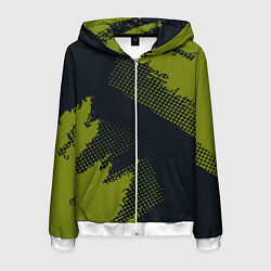 Мужская толстовка на молнии Абстрактная текстура в зеленом