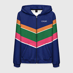 Мужская толстовка на молнии Тёмно-синий спорт с полосами