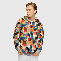 Толстовка 3D на молнии мужская Ритмы Баухауса, цвет: 3D-меланж — фото 2