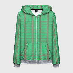 Мужская толстовка на молнии Color green cage brown stripes