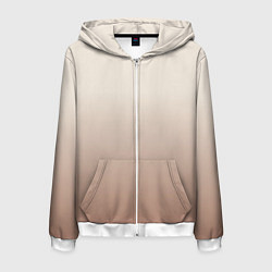 Толстовка 3D на молнии мужская Градиент песочный, цвет: 3D-белый